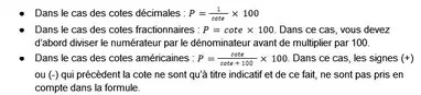La notation des cotes en paris sportifs varie selon la région et le système utilisé